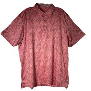 Vineyard Vines Polo Shirt Mens Sz XL Pink On The Go Sankaty Fish Print Golf